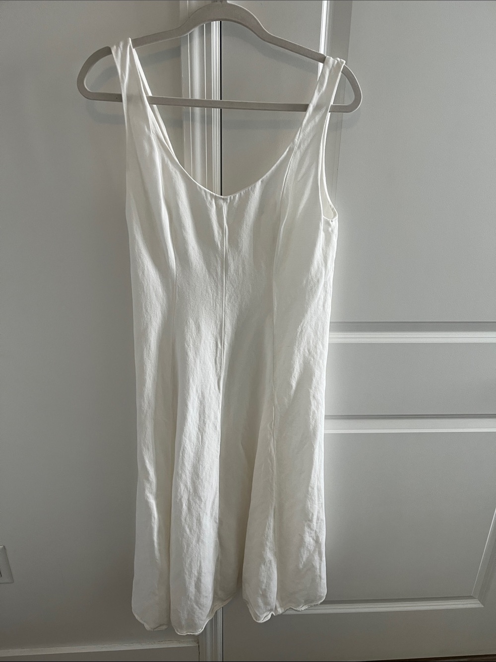 Vince Cream Slip Chemise with Scoop Neck